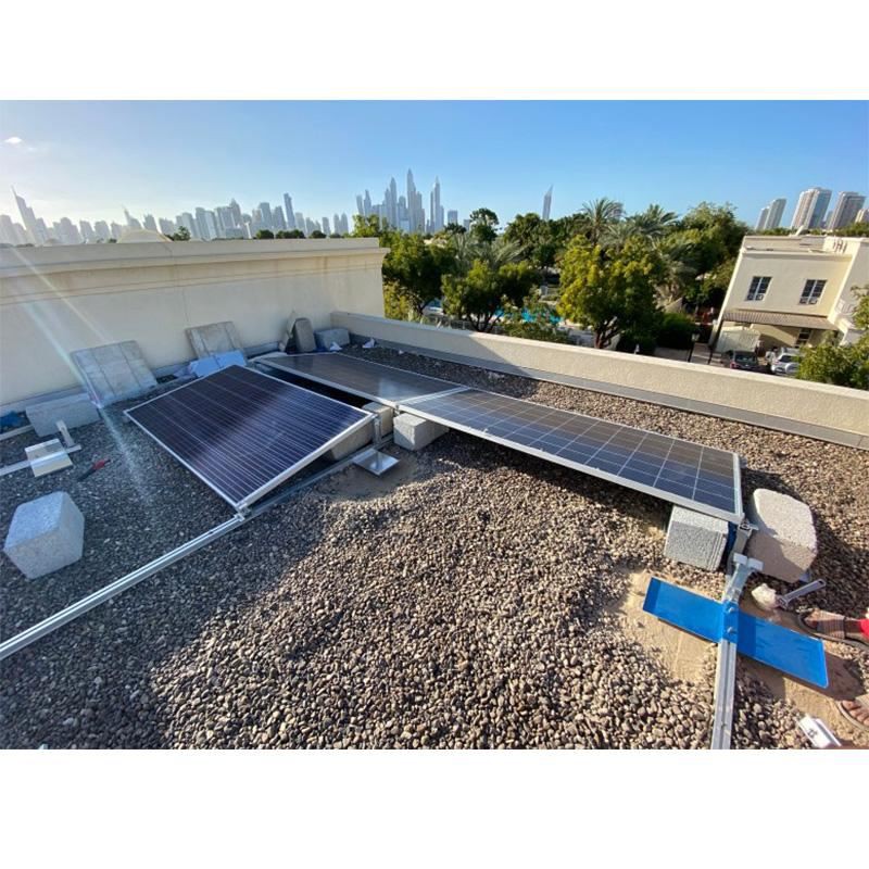 Ballasted Flat Roof Solar Mounting Brackets Real Scene Ballasted Flat Roof Solar Mounting Brackets Real Scene